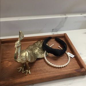 COPY - 2 J.Crew headbands.  Black puffy and pearl